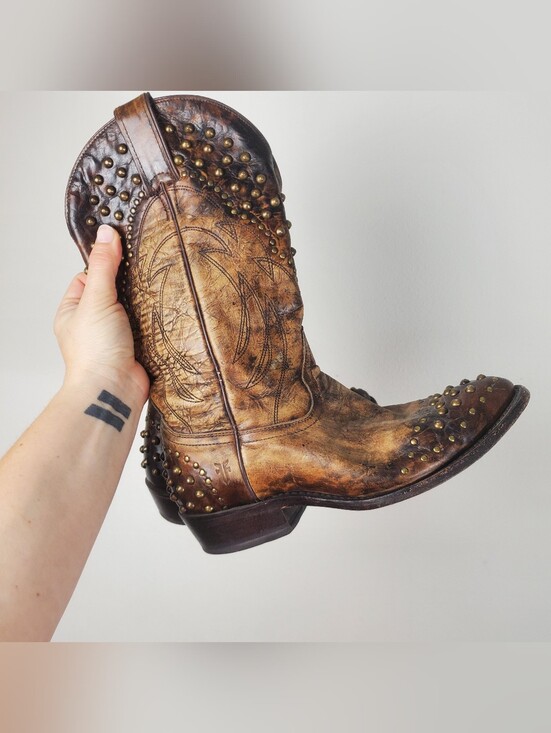 Frye Shoes - Frye Leather Boots Western Cowgirl Studded Design Women's Size 7.5